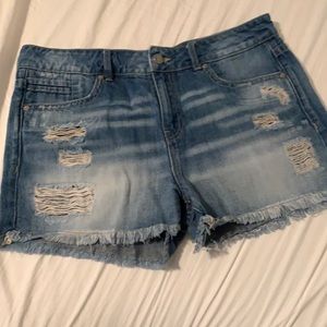 Buckle Black Distressed Shorts